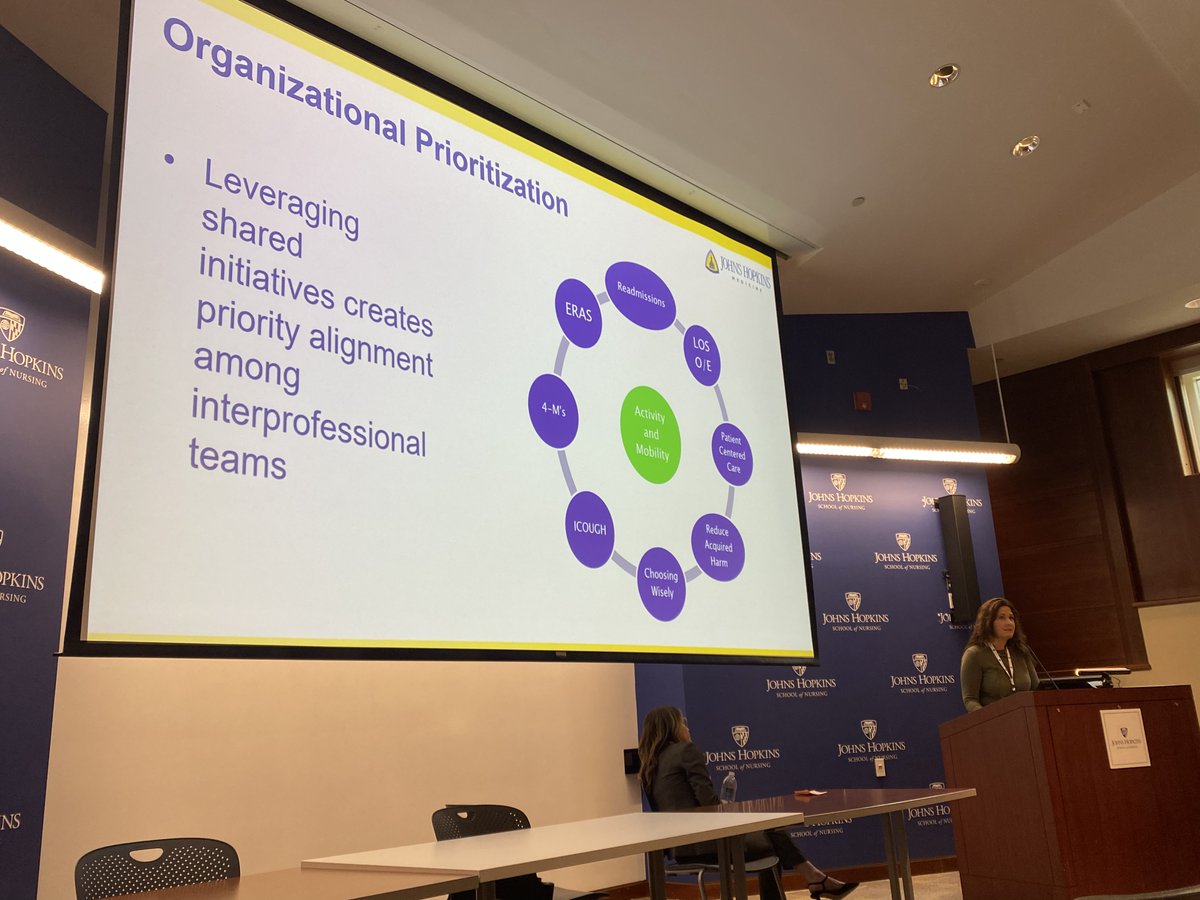 Thank you to both @mattie_azar PT, DPT, MS, Senior Director Clinical Operations from @The_BMC and Tamara Uson, MN, AL AVP, Nursing Operations from @MultiCareHealth for sharing their #PatientMobility journeys during this year's #HopkinsAMP conference! #icurehab