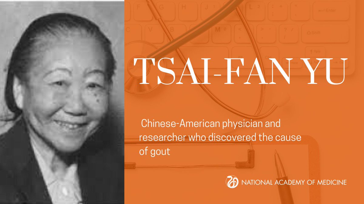 Tsai-Fan Yu was a Chinese American physician and researcher who first discovered the cause of gout. She developed early treatments for gout which are still used today, and was the first woman appointed as a full professor at @IcahnMountSinai #AANHPIHeritageMonth