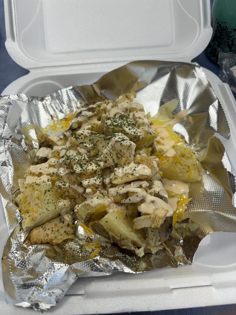 What a start to teacher appreciation week <a href="/DeltonaLksElem/">Deltona Lakes Elem</a> 
Monday-Kona Ice &amp; chair massages!! Tuesday- pastry breakfast &amp; FatBoi food truck potatoes for lunch! Delicious!!