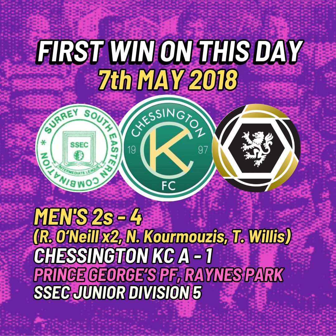 Our First Win on 7th May:

2018
🏆 4-1 v Chessington KC A (SSEC Junior Division 5)
⚽ Scorers: R. O'Neill x2, N. Kourmouzis, T. Willis
📌 Prince George's PF, Raynes Park

#WFC #Wanderers #TheWorldsClub #Dulwich #TulseHill #FirstWin