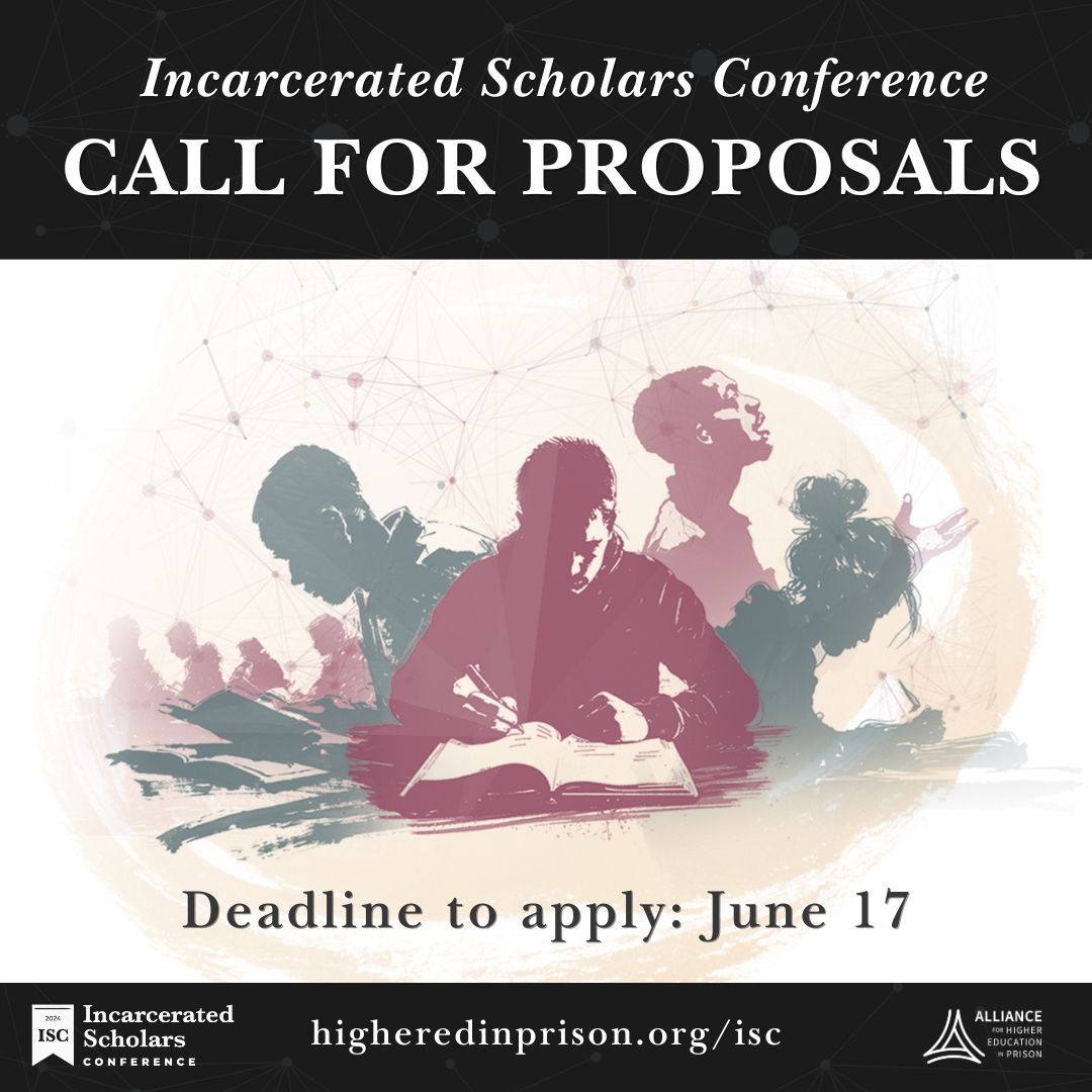 Submit your proposal today for the Incarcerated Scholars Conference!

Check out our Call for Proposals which outlines how you can apply to be part of the first HEP conference exclusively featuring currently incarcerated scholars.

Learn more at buff.ly/3hClxAb