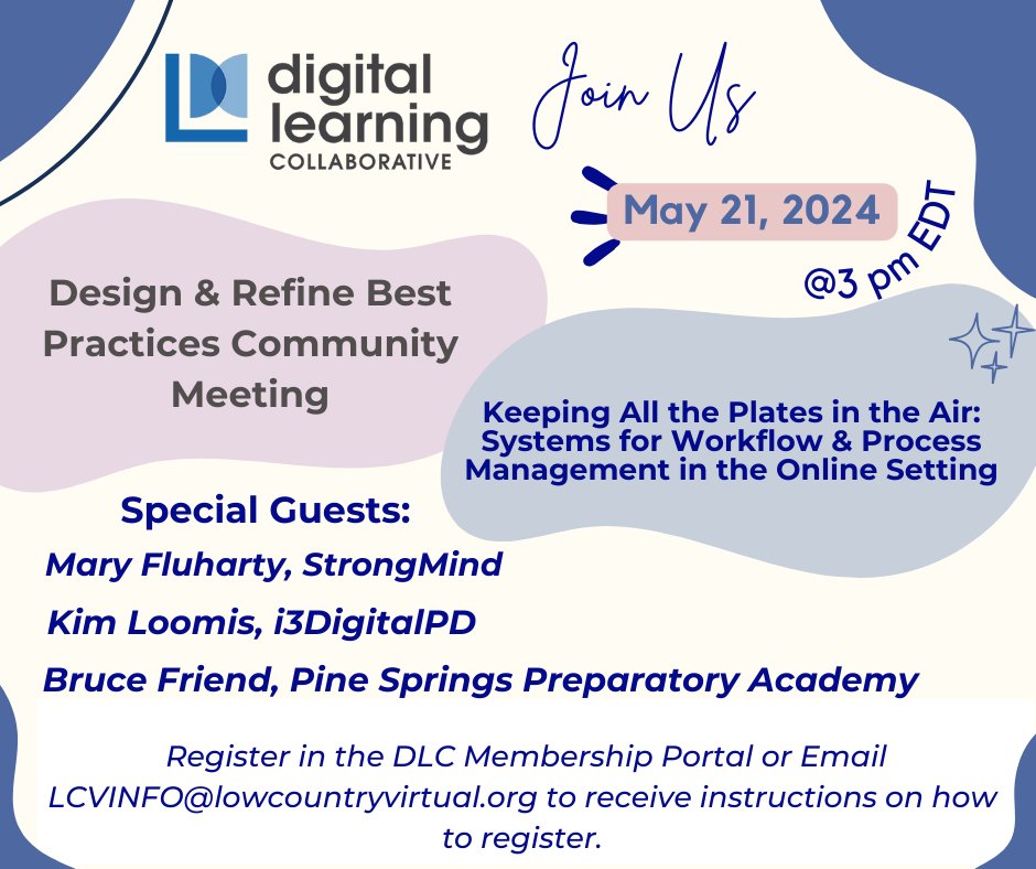🌟 Calling @theDLCedu Design & Refine enthusiasts! 🌟 Join - May meeting to unlock the secrets to tools & strategies for efficient workflow. Share, learn, & refine skills with like-minded individuals. Let's elevate our craft together! ✨@Bruce_Friend @maryefluharty @LoomisKim