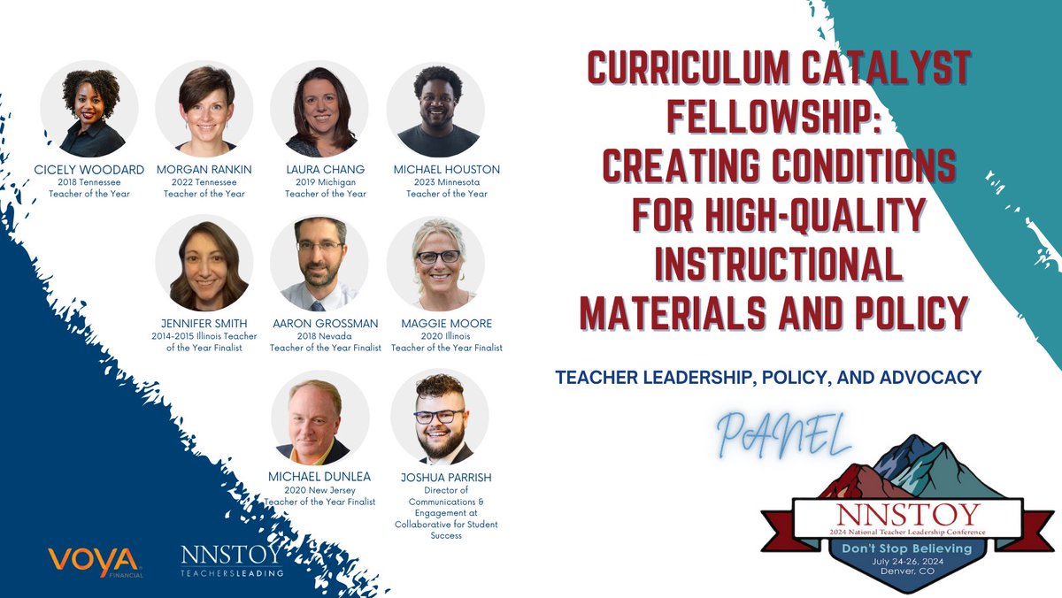 We are excited to host a panel discussion with the Curriculum Catalyst Fellowship. This is just one of many panel and breakout sessions happening at our 2024 National Teacher Leadership Conference. Have you registered yet? Click the link to learn more: whova.com/web/ygFkZr0OAq…