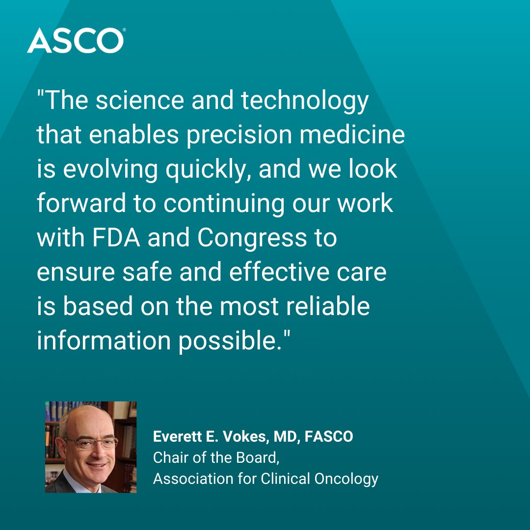 We appreciate @FDA final rule to regulate all vitro diagnostic (IVD) tests, including laboratory-developed tests (LDTs), to ensure more patients can efficiently and accurately benefit from these tests. More: brnw.ch/21wJypj #ASCOAdvocacy