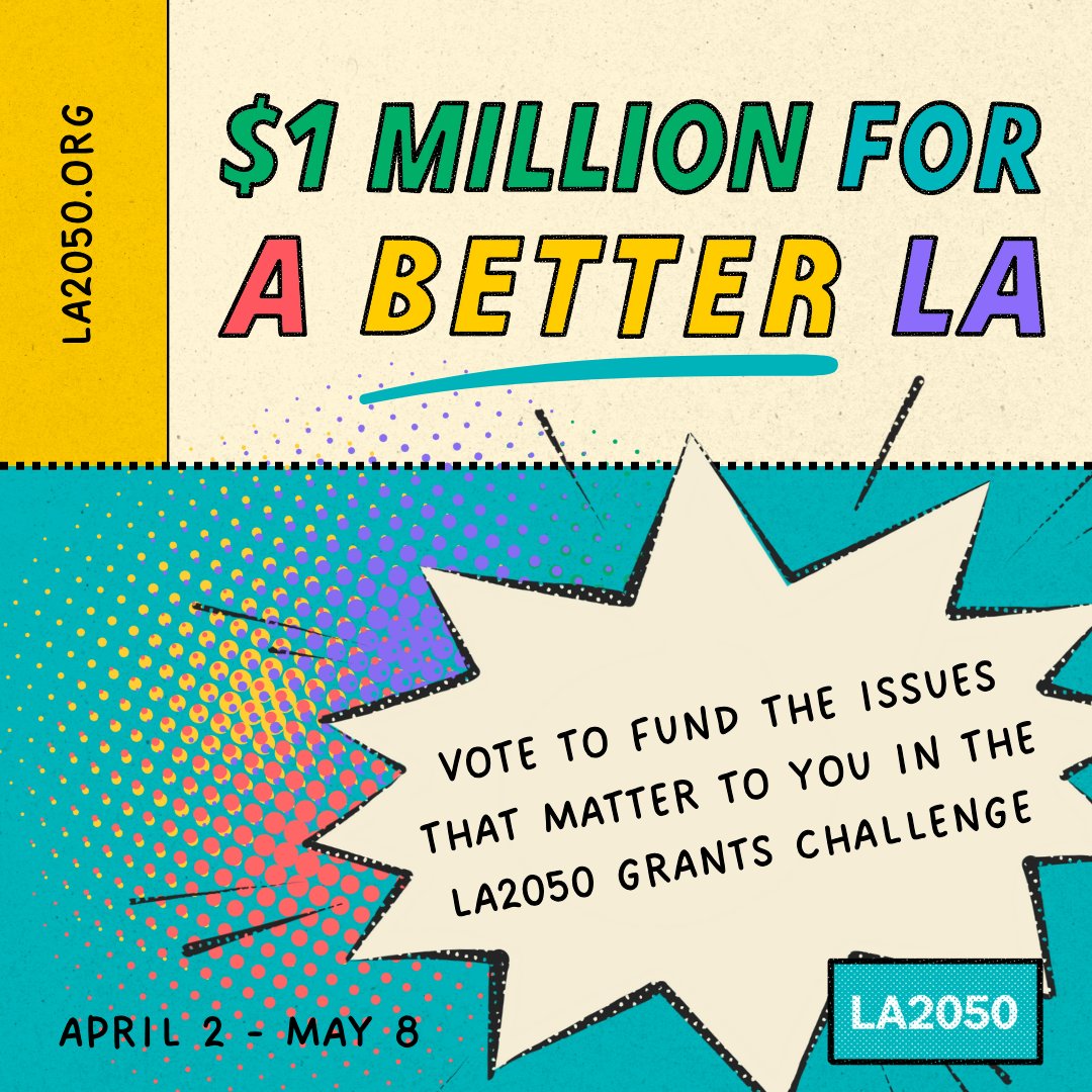 An anonymous donor has donated $1m to improve LA. Vote for top issues at LA2050.org/vote (in 12 languages) & sign up for the LA2050 Newsletter. Let's make a positive impact! 💚#WhoCanYouCan #LA2050GrantsChallenge

Link: la2050.org/vote?hyc