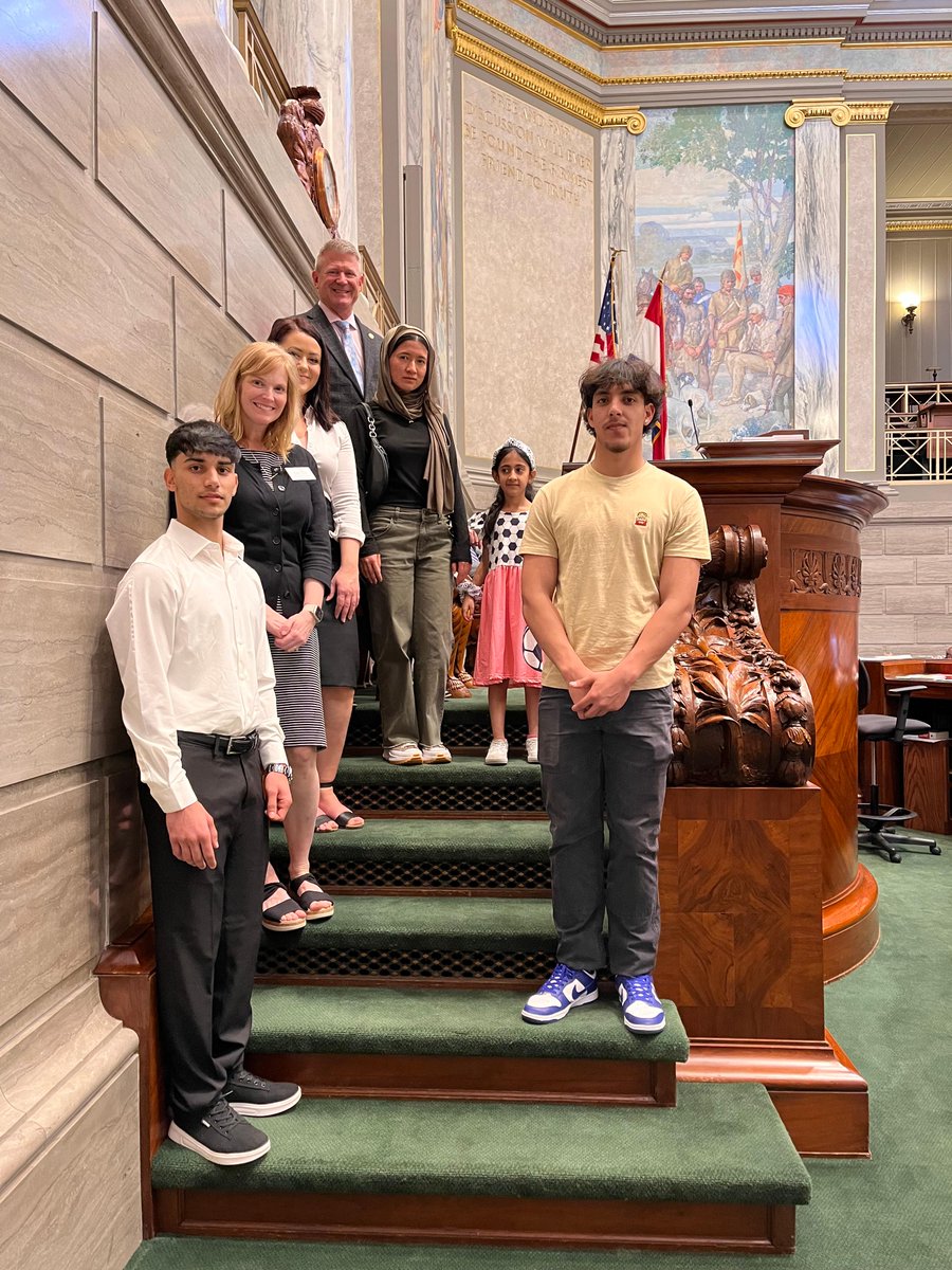 On April 30, students and administrators from @BaylessSchools' Refugee Education Program spent the day visiting the Missouri State Capitol. The group was recognized in both the House and Senate Chambers, toured the Hall of Famous Missourians and viewed various offices.