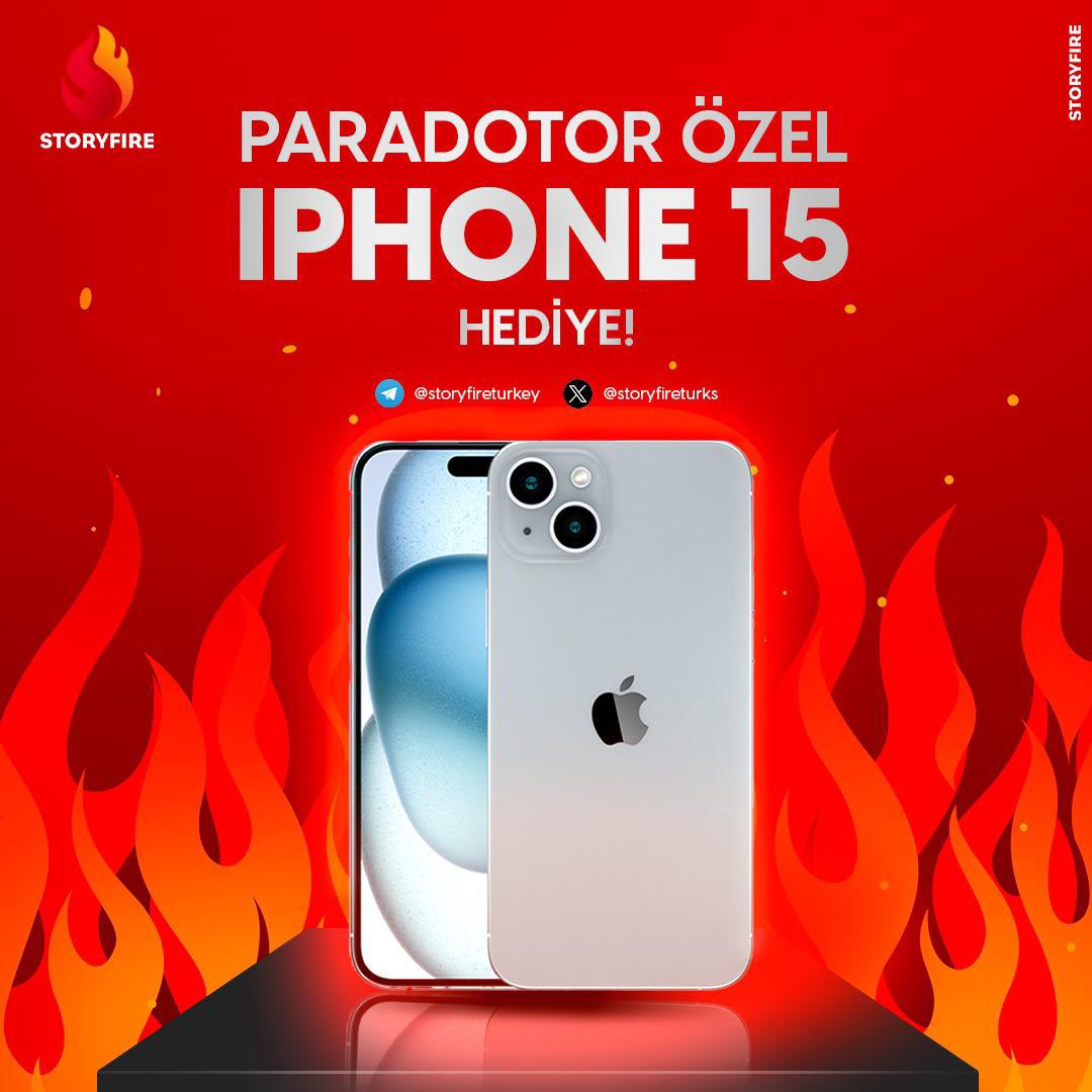 İPHONE 15 hediye ediyoruz.

Katılım şartı;

- Bu paylaşımı beğenin.
- <a href="/storyfireapp/">StoryFire</a> Twitter hesabını takip edin.
- t.me/storyfireturkey grubuna katılın.