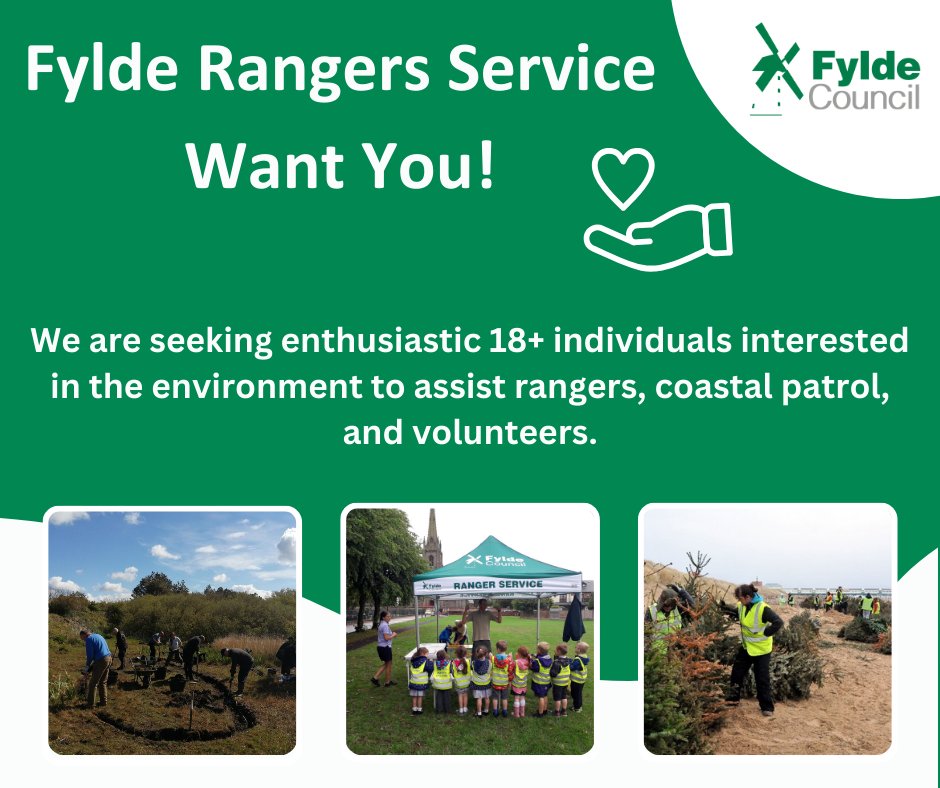 If you love Fylde’s parks and coastal areas and would like to help preserve, protect and improve them while learning new skills and meeting new friends, why not register your interest in joining the Fylde Volunteer Ranger Service? Read more - ow.ly/pe6n50RyilU