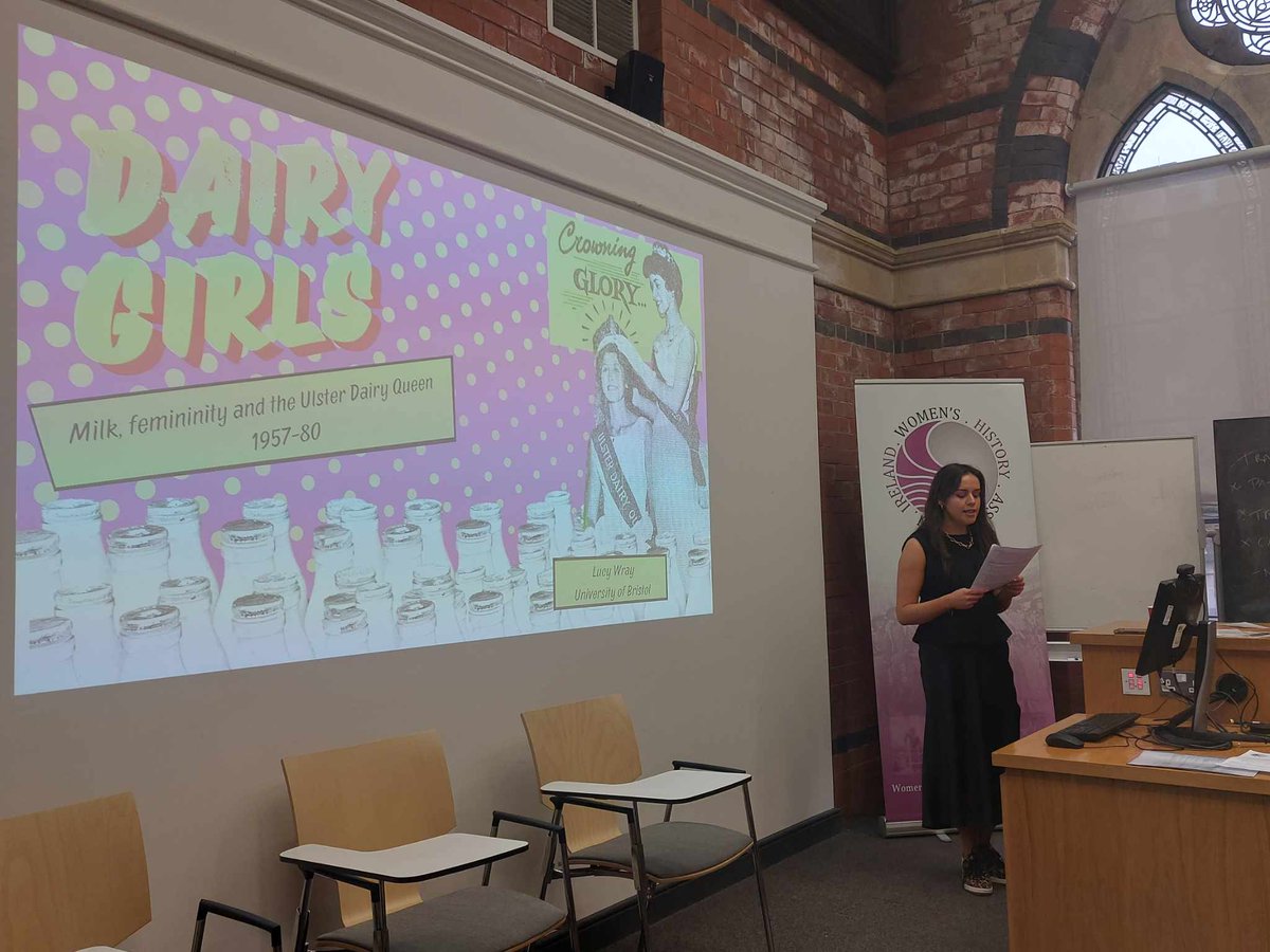 Congrats and thank you to our brilliant #HAPPhD students Sophia Traxler, Katherine Ingram, & Rachel Newell, and Professors Diane Urquhart and Elaine Farrelll, who organised the latest Women's History Association of Ireland Conference at QUB! 👏 A fantastic few days of papers!