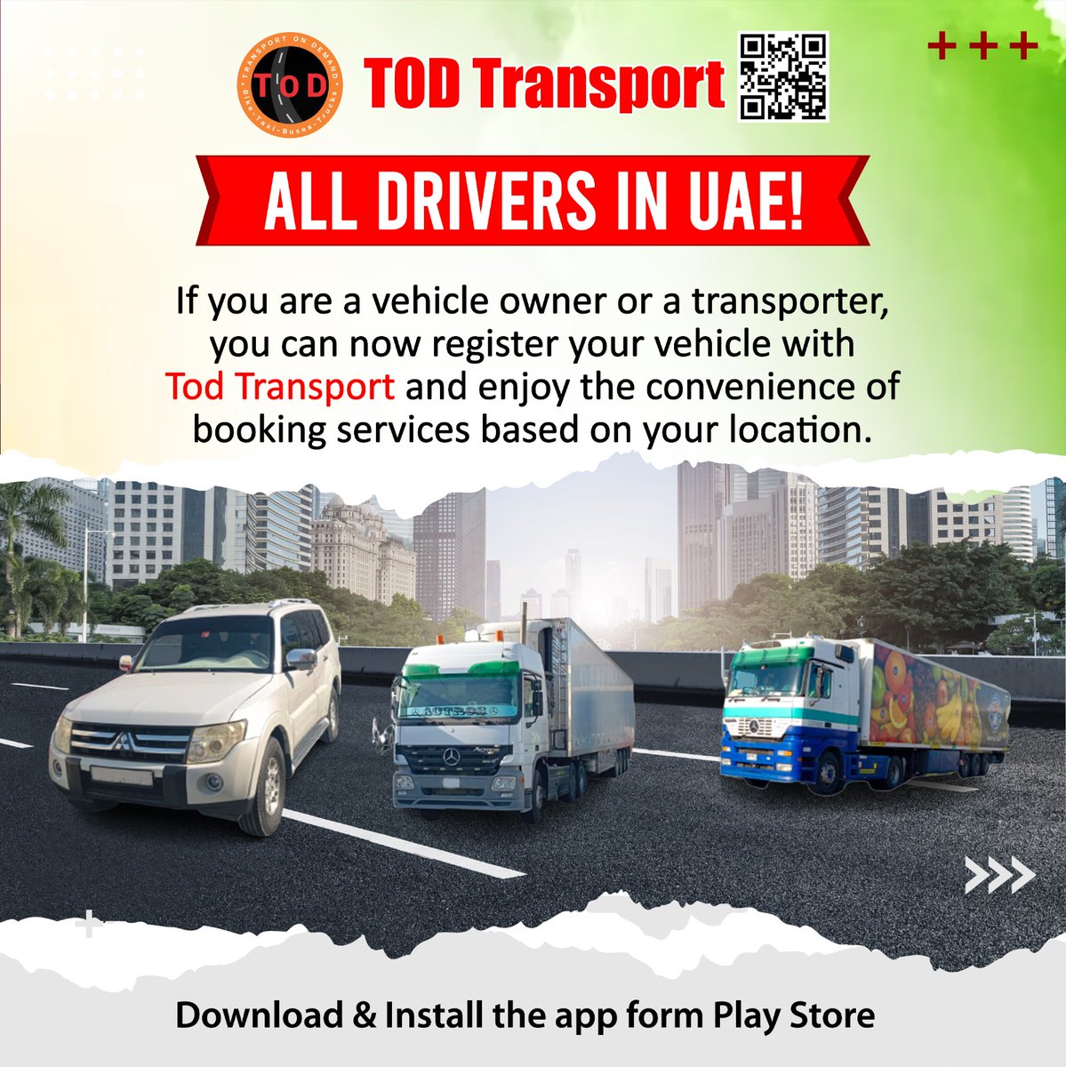 🚗📲 Vehicle owners and transporters, simplify your travels with TOD Transport UAE! Enjoy 6 MONTHS of FREE bookings from registration date. Seamlessly book services based on your location. Don't miss out on this exclusive offer! #TODTransportUAE #EffortlessJourneys #SmartBooking