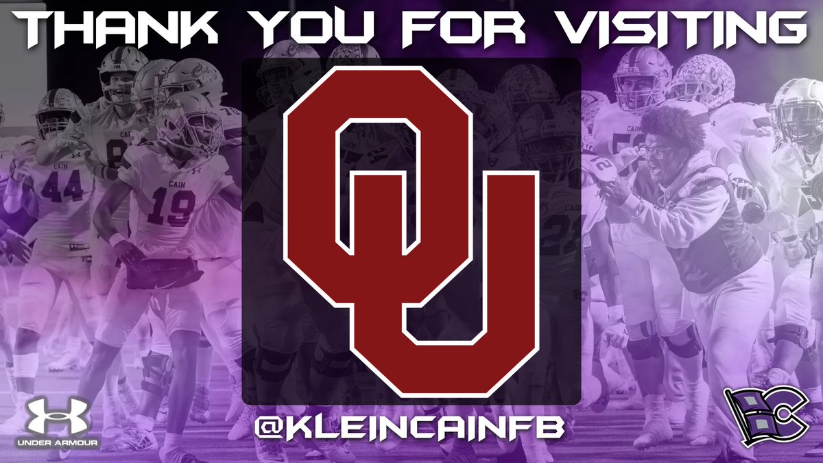 Thank you to @OU_Football for stopping by to check out @KLEINCAINFB #RECRUITTHEREIGN #STORMSURGE24 #REIGNCAIN