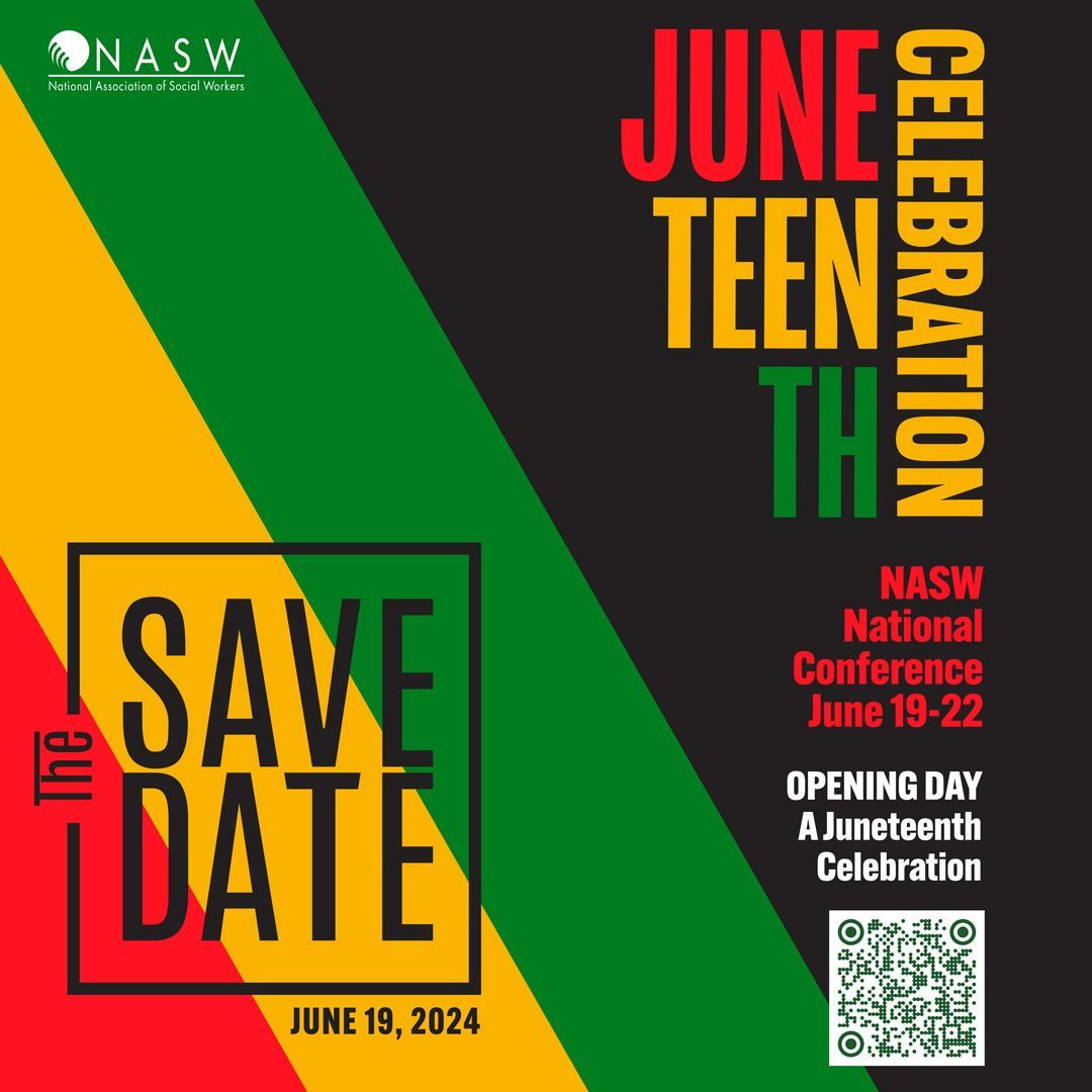 #ICYMI Join thousands of #SocialWorkers, like-minded professionals and social work thought leaders at #NASW2024, our National Conference June 19-22! This year’s conference opens on Juneteenth. Please Join our opening celebration! Register today: buff.ly/3y1rqPO
