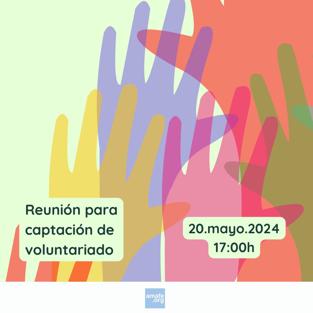 🤔 ¿Pensando en hacer un #voluntariado? 🤗 Apoya a personas con problemas de #SaludMental. 💻 Participa online el LUNES 20 DE MAYO a las 17:00. 🔗 Inscríbete aquí: forms.gle/nk6BQuhk4EyyN8… ¡Colabora con nosotros! #AMAFE