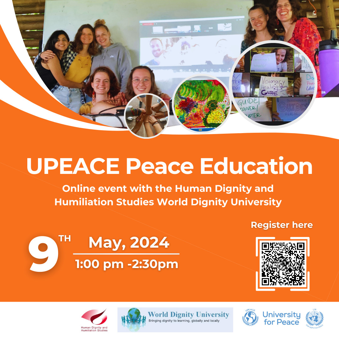 🌍✨ Dive into the transformative power of #PeaceEducation! 📅 May 9, 01:00 PM (GMT) Join students & faculty from our M.A. in Peace Education as they share their journey: bit.ly/3Qn5vJf Hosted by @HumanDHS Board member Phil Brown & @UPEACE faculty Stephanie Knox