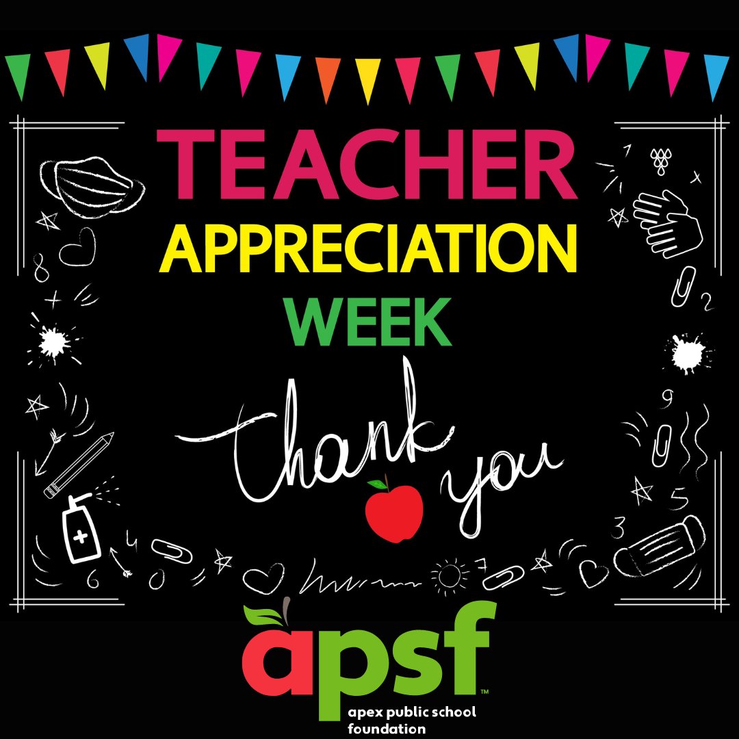 For this week's shoutout, we want to show appreciation for . . . ALL TEACHERS! It's Teacher Appreciation Week, and at the APSF, we've seen all sorts of amazing educators. We want to show gratitude for all of the educators who step up each and every day for Apex kids. @townofapex