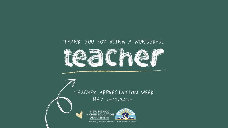 For #NationalTeacherAppreciationWeek and every week, we recognize the profession of teaching at all levels, including the dedicated faculty at NM’s colleges and universities. Which teacher or professor inspired you the most? Reply to this tweet and let us know! #TeacherLove 🍎