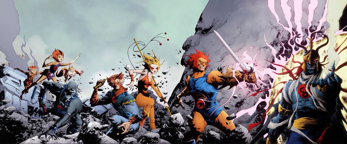 #ThunderCats. Ilustración de Jae Lee (Homenajeando la portada de X-Men #1 de Jim Lee)