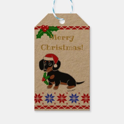 Black and Tan Dachshund Santa Gift Tags #dachshund, #holiday, #christmas, #doxie, #cute, #GiftTags  ift.tt/CRotHBs