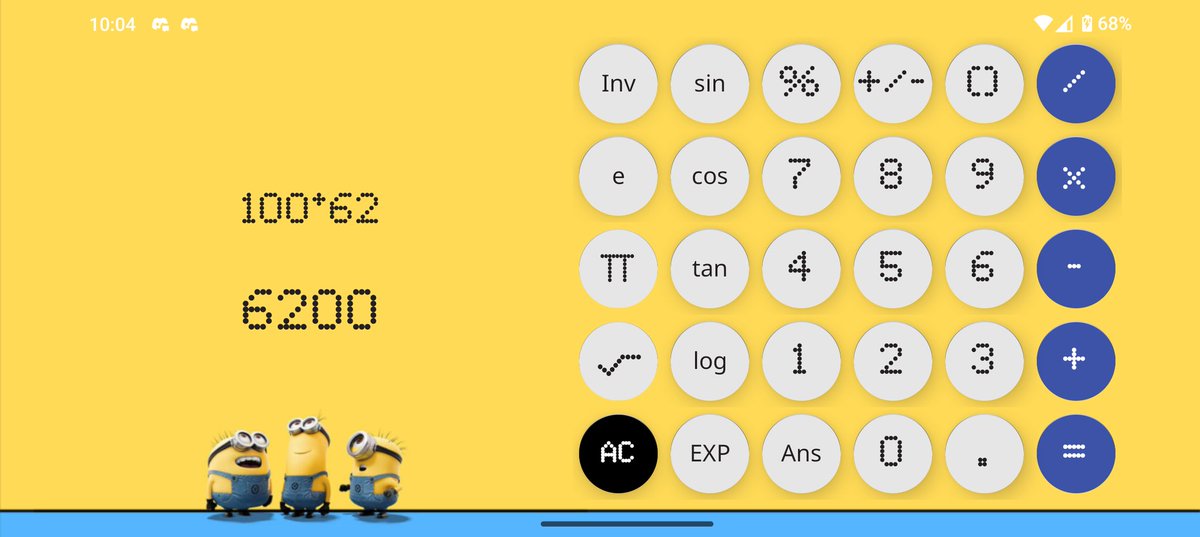 N Calc sure knows how to style itself. 😂 

#nothing #calculator #apps #android #appdev #nothingphone2