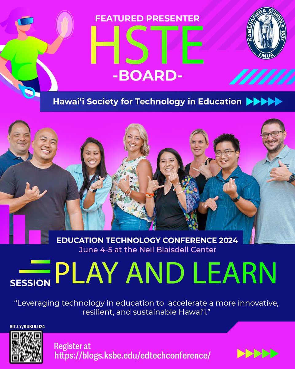 Introducing our friends🤙 from @HSTEorg (Hawai’i Society for Technology in Education) who will be running our playground stations. Innovate, Explore, Empower!
Register now at bit.ly/kukulu24 #KSEdTech #808educate