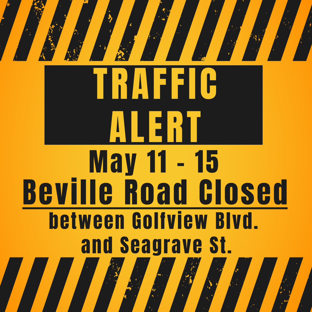 🛑 Motorists, heads up! Beville Road, between Golfview Boulevard and Segrave Street, will be closed for four days starting Saturday, May 11.
This temporary closure is essential to conduct maintenance work on the railroad crossing. 🚂 Detour signs will be strategically placed to…