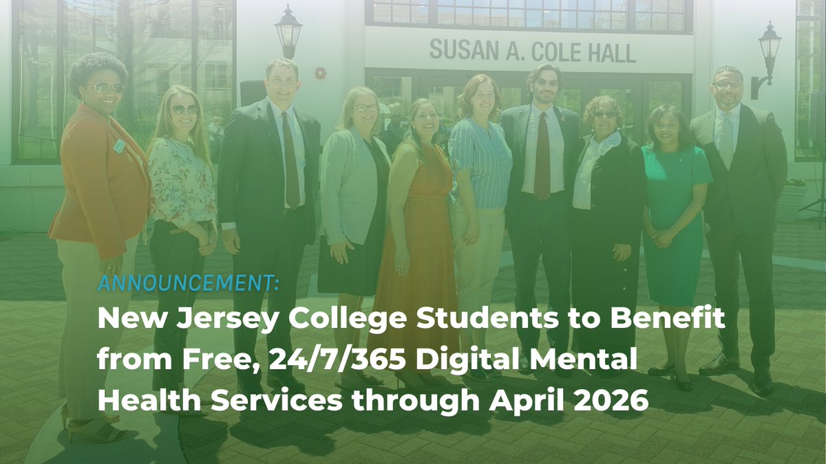 During #MentalHealthAwarenessMonth, @LtGovWay and @SecBBridges announce teletherapy, crisis connection and wellness programming through partnership with @uwilltech will be available to New Jersey students for the remainder of @GovMurphy's Administration. nj.gov/highereducatio…