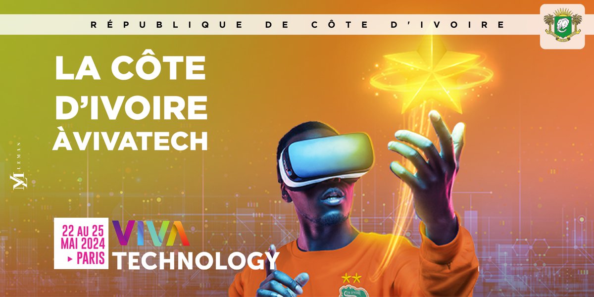 Talents, start-up, et innovations : la Team Ivoire a hâte de vous dévoiler son potentiel numérique à #VivaTech 2024🇮🇪 Rendez-vous à Paris du 22 au 25 mai 2024 pour découvrir la Côte d'Ivoire, terre d'innovation numérique #Vivatech2024 #CoteDIvoire #Innovation #Numérique #Startup