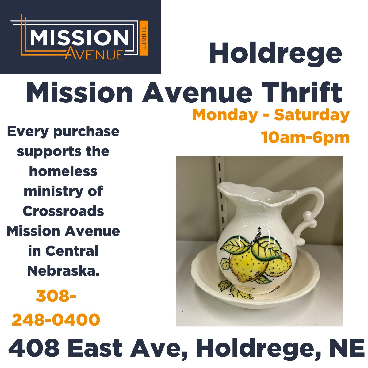 Come in TODAY and see what's NEW at Holdrege Mission Avenue Thrift! crossroadsmission.com/thrift-stores/ #MissionAvenueThrift #HoldregeNebraska #Thriftstore #Shoptoday