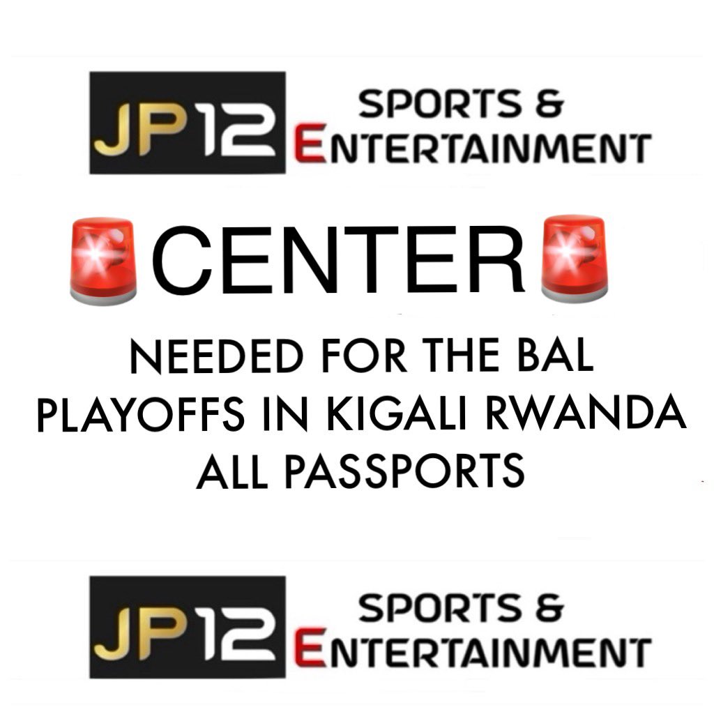 🚨 URGENT 🚨 Looking for Elite High Profile Center Position for #TheBAL Season 4 Playoffs in Kigali Rwanda 🇷🇼. Very Good Defender of Multiple Position and Extremely Athletic. *MUST HAVE GREAT RESUME* Pleas Do Not Submit if a Rookie!
- BAL Team 🌍
- 1 Months Contract 
#NBAAfrica