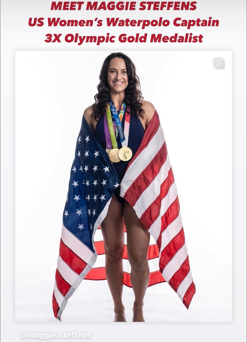 MEET THE WOMEN’S US OLYMPIC WATER POLO TEAM This is MAGGIE STEFFENS, Water Polo Team Captain and 3X Olympic GOLD MEDALIST 🥇🥇🥇 @maggiesteffens @TeamUSA @USAWP