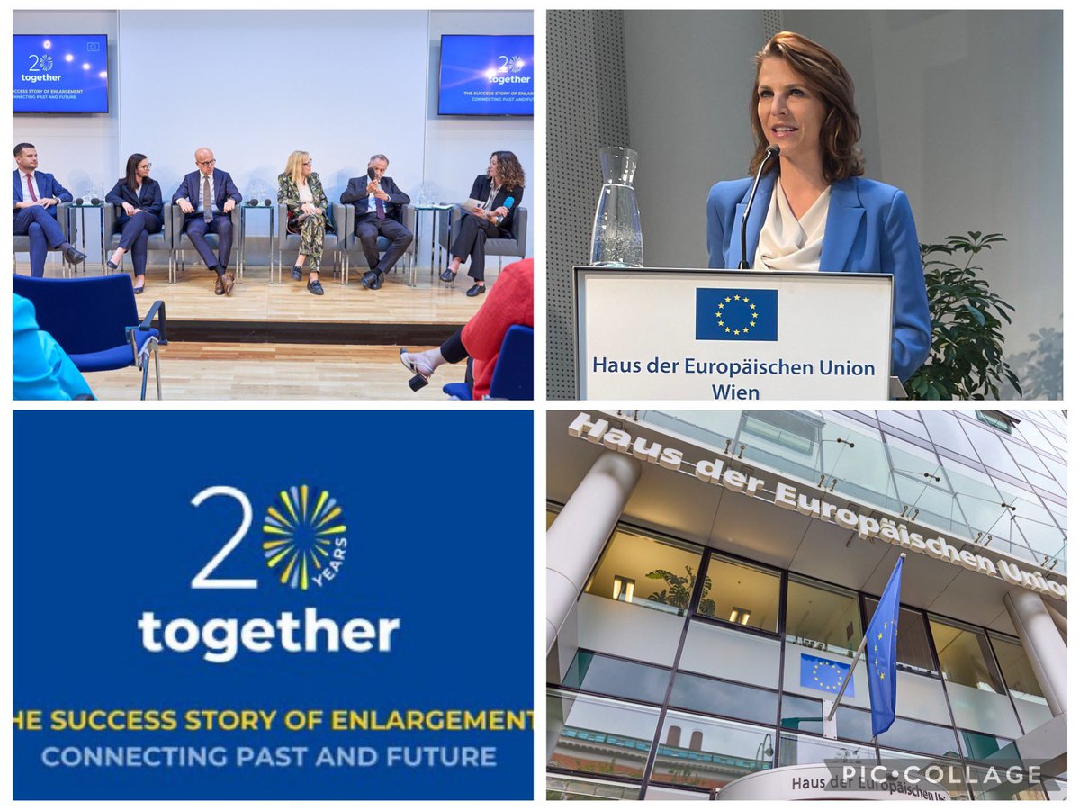 Today at the House of the EU 🇪🇺 in Vienna, an exciting panel discussion on the ´Big Bang´ EU enlargement of 2004, its implications & lessons learnt. 
🇨🇾 🇨🇿 🇪🇪 🇭🇺 🇱🇻 🇱🇹 🇲🇹 🇵🇱 🇸🇰 🇸🇮
#20yearstogether