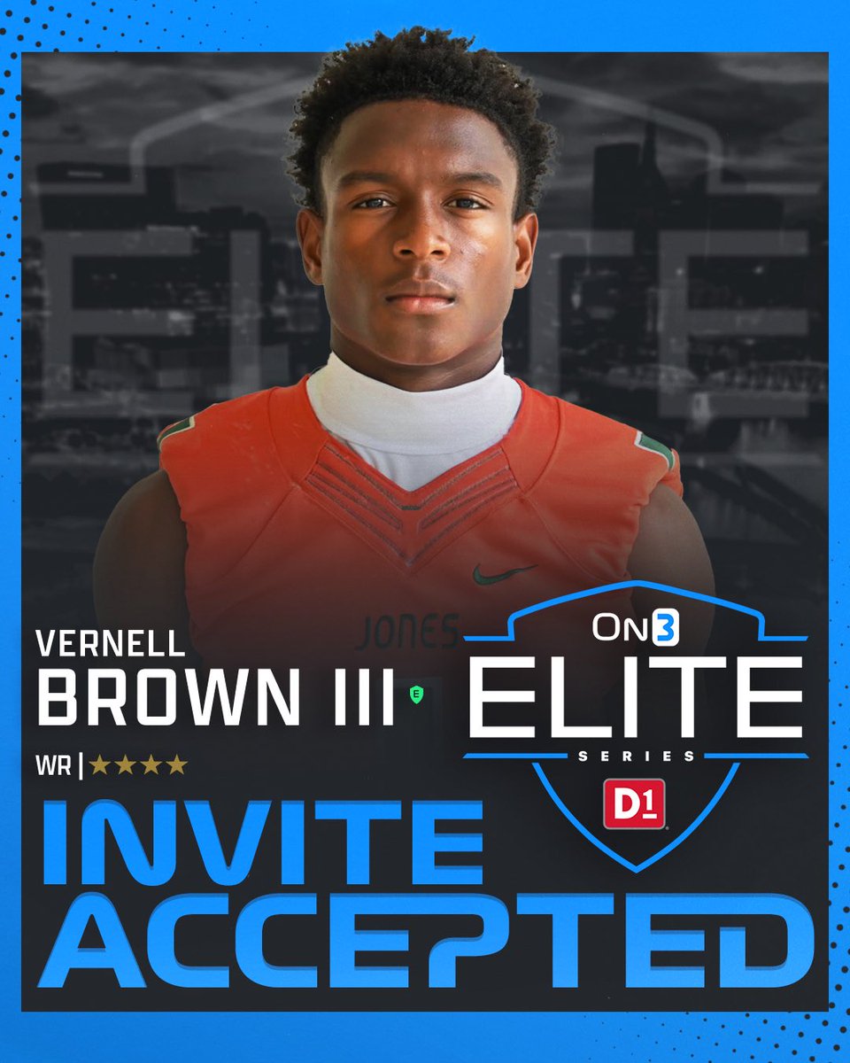 Elite 4-star WR, Vernell Brown III is locked in for the On3 Elite Series. Next stop, Nashville ✈️ on3.com/os/news/2024-o…