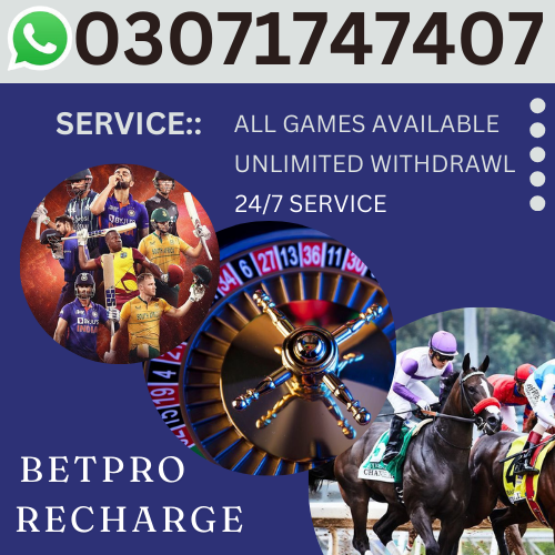 Betpro recharge 
dealer ali 
contact on::  03271747407
service :: ALL GAMES AVAILABLE :: UNLIMITED WITHDRAWL :: MINIMUM DEPOSIT 500 24/7 SERVICE ::
#insta#JoinSatta9#S9PKR#Satta9PKR#HobartHurricanesVSMelbourneRenegades#pakistanbet#pakistancricketteam