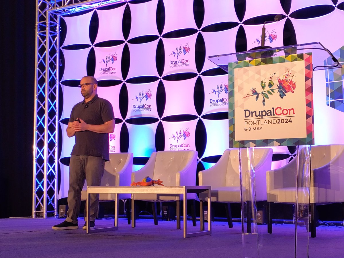 Great #ai keynote by Alex Salkever at #DrupalCon! Traceability is getting urgent. #OpenSource AI with open data will be more secure and better also for #Drupal in the future.