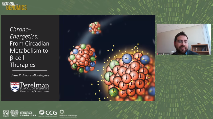 lcgunam's tweet photo. #EnVivo Juan Alvarez @JuanAlvarezDom en #FrontiersInGenomics 7may 12pm @ccg_unam @ibt_unam @unammorelos https://t.co/xo1aQxOswT https://t.co/GLN7urYYXI