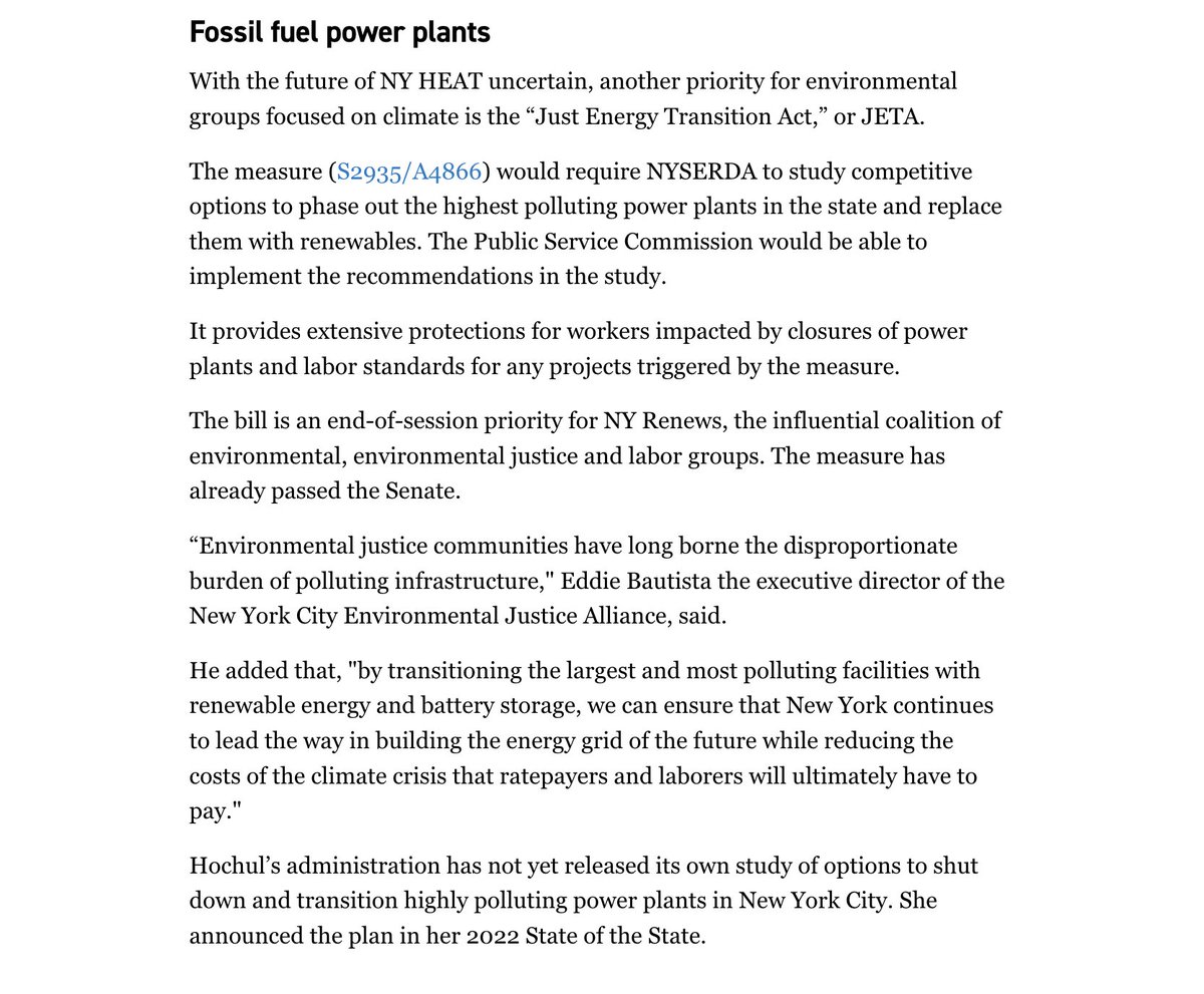 Missed NY Renews' priorities for the end of NY's legislative session in @politicony this morning? Catch @NYCEJAlliance's ED Eddie Bautista on the Just Energy Transition Act on why communities with polluting power plants need this bill passed ASAP: nyrenews.org/press-mentions…