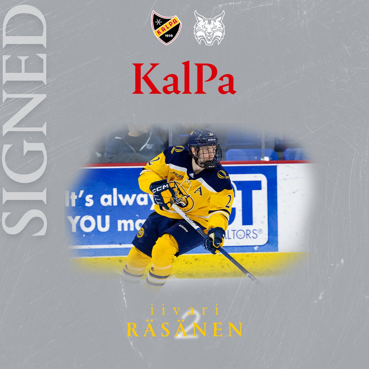 𝐒𝐈𝐆𝐍𝐄𝐃

Ras has inked a pro deal with Liiga side KalPa in his native country of Finland 🇫🇮

#BobcatNation x <a href="/KalPa_Hockey/">KalPa</a>
