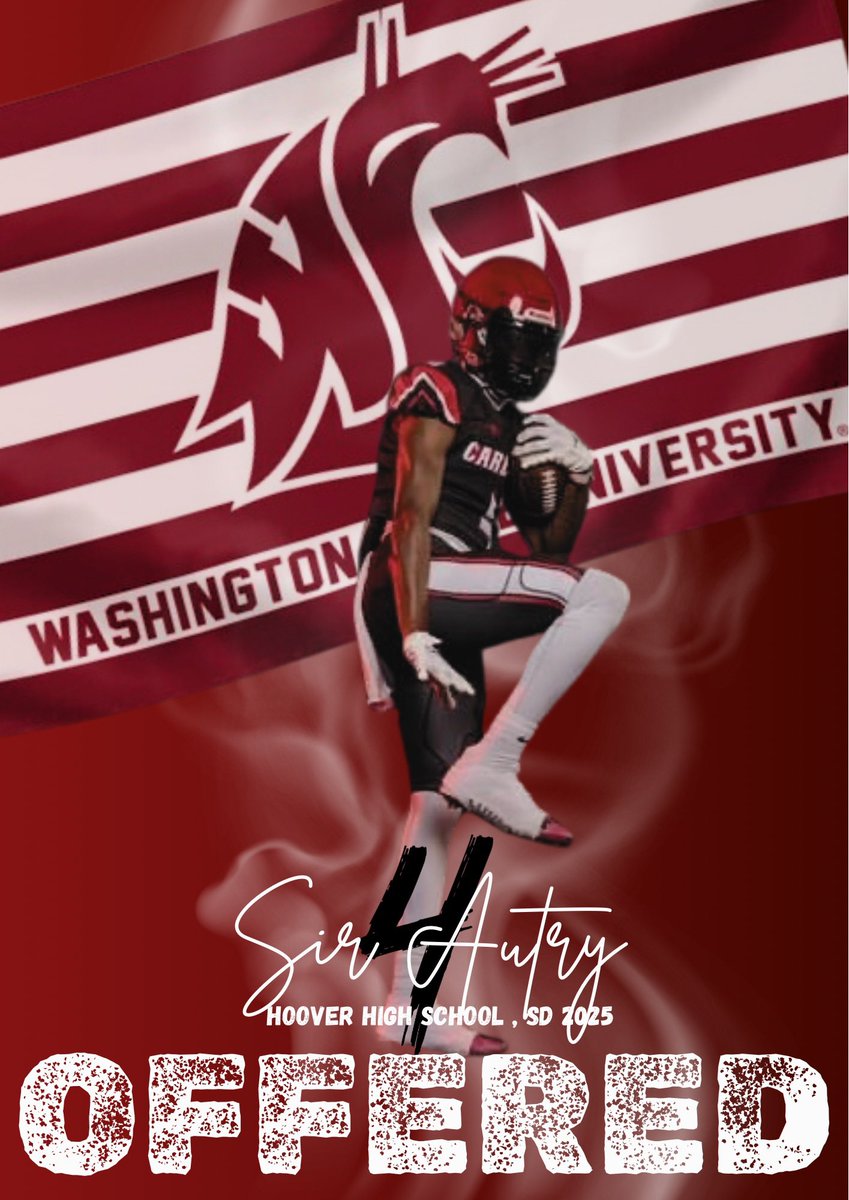 A huge thank you to @CoachAtuaia for taking the time to come out to Hoover! I am blessed to say I have received an offer from @WSUCougarFB! @HooRydeFootball @coachwillgray