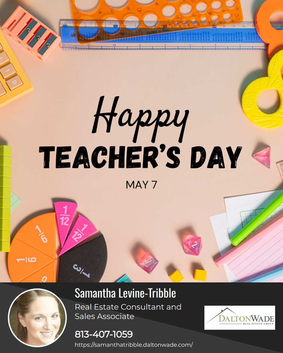 Happy Teacher's Day to the guiding lights who shape minds and inspire hearts every day! 🍎📚 Today, let's celebrate the mentors, educators, and champions of knowledge who ignite a passion for learning and make a difference in countless lives. 

#tamparealestate #tamparealtor