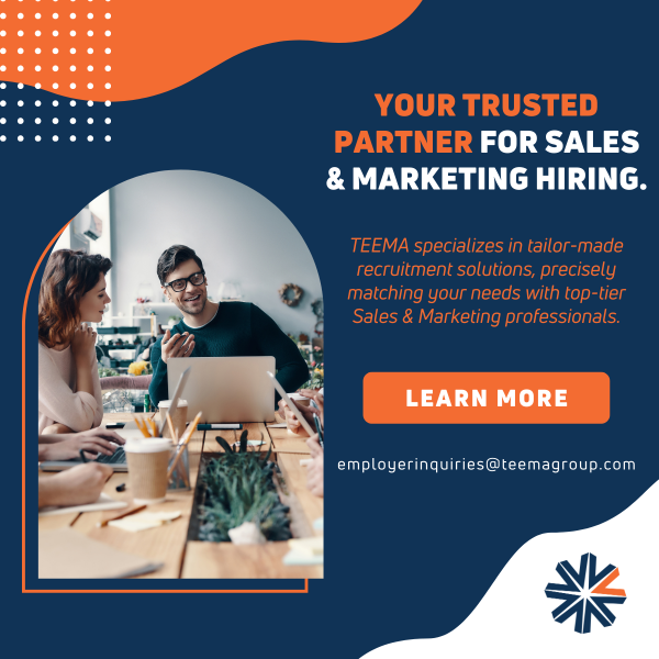 Transform your Sales & Marketing team! Unlock unparalleled recruitment success with TEEMA's personalized solutions for sourcing elite Sales & Marketing professionals. Contact us at employerinquiries@teemagroup.com to supercharge your growth! #SalesAndMarketing #Recruitment #TEEMA