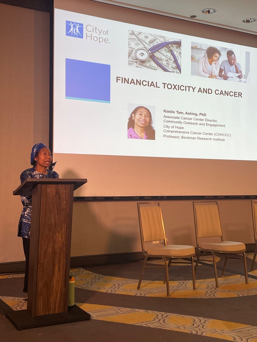 Happening now! #MPI Dr. Kimlin Ashing speaking on #cancer survivorship and financial toxicity. #iCCaRE