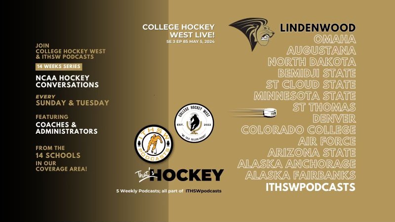 Join @StrandeScott and @pfh1964 at a special time of 6 pm eastern time as we continue @LULionsHockey week with Head Coach Bill Muckalt… LIVE ON @podbeancom search ITHSWpodcasts