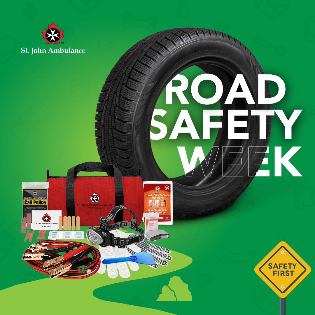 Summer road trips call for safety first! 🌞🚗 Remember: 1️⃣ Buckle up! 2️⃣ Drive smart. 3️⃣ Stay focused. 4️⃣ Take breaks. Stay prepared with our Emergency Roadside Vehicle Kit: sja.ca/en/product/2298 🛠️🚗 #RoadSafety #FirstAid #CarSafety