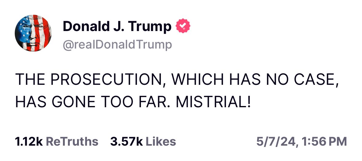 🚨Donald Trump calls for a mistrial
