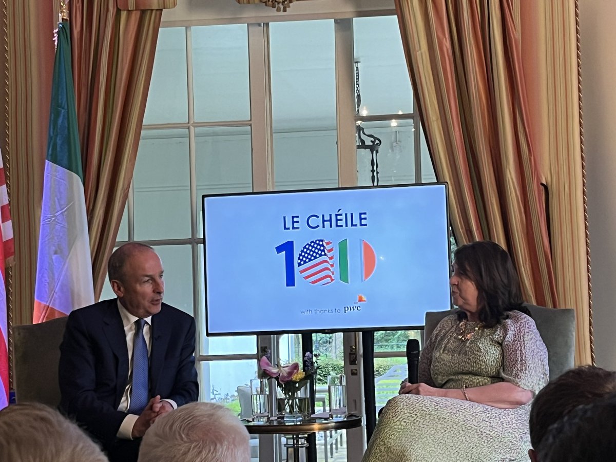 Great conversation between @MichealMartinTD and @USAmbIreland to mark 100yrs of the US - Ireland Diplomatic Relationship.