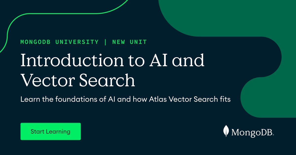 Tired of irrelevant search results? Our course unlocks the power of AI and Vector Search to build smarter search experiences! ✅ Checkout this free course at @MongoDB University today! mongodb.social/6011jY7Lv