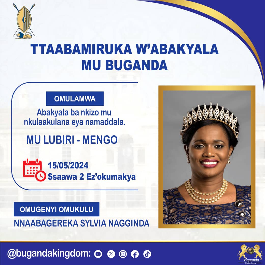 Ttaabamiruka w'Abakyala mu Buganda ayengedde nga agenda kuyindira mu Lubiri e Mmengo nga 15/05/2024. Abakyala mujje tubangulwe mu nsonga ez'enjawulo. Omugenyi omukulu ye Maama Nnaabagereka. #ObwakabakaBwaBuganda