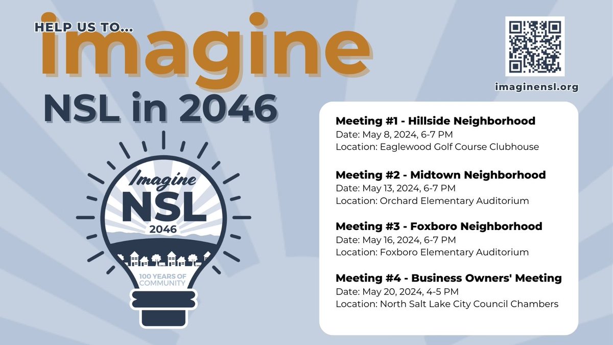 Help us IMAGINE NSL in 2046! Come to a neighborhood mtg-have a say in NSL GENERAL PLAN update. Discuss neighborhood-specific issues. Input will help inform the development of plan concepts and ideas. Please share this info w/neighbors: imaginensl.org/public-engagem…   #imaginensl2046