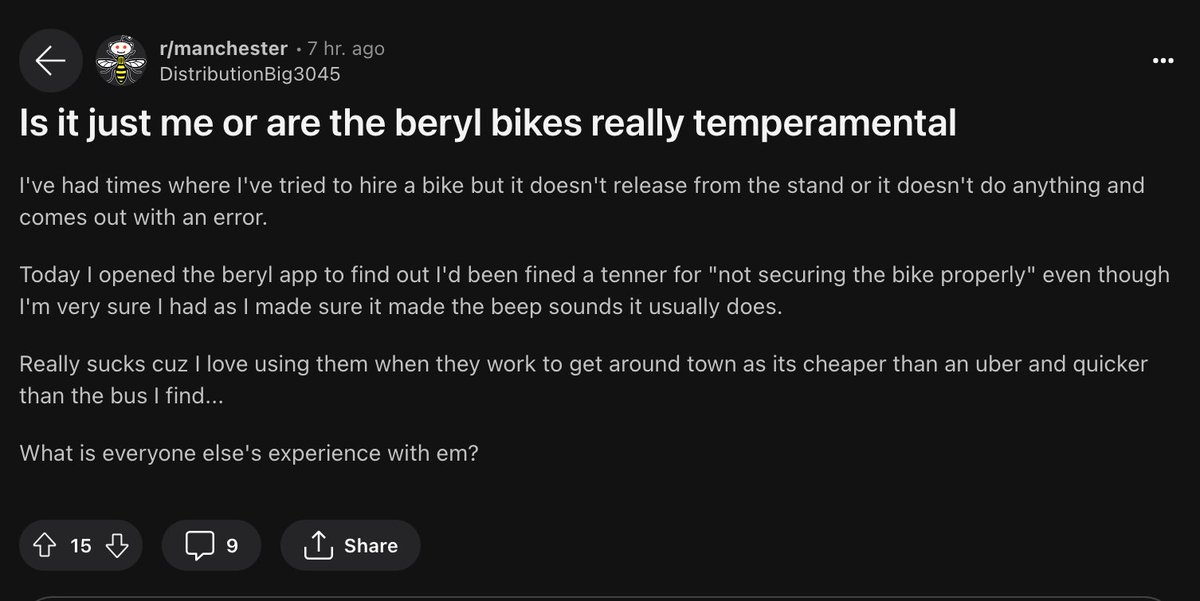 Day after day we see people struggling with Beryl Bikes They are not fit for purpose - something has to change