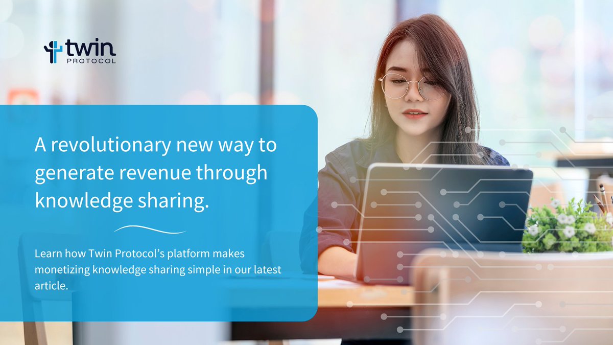 Calling all subject matter experts! The newest innovation in knowledge sharing and monetization is here! With Twin Protocol's platform, you can generate revenue by enabling your #AITwin to share knowledge globally, 24/7. Learn more: medium.com/twin-protocol/…